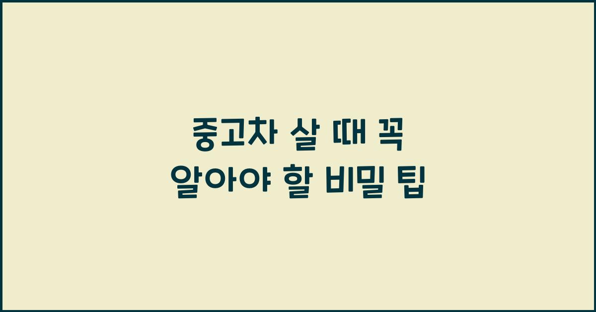 중고차 살 때