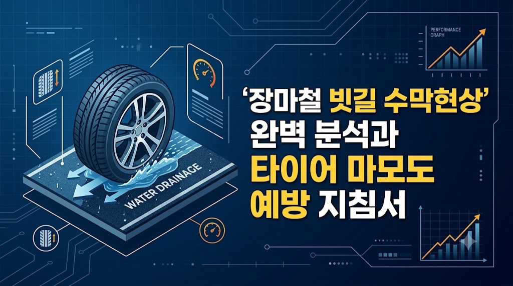 장마철 빗길 수막현상 분석과 타이어 마모도 예방 지침서. 썸네일,