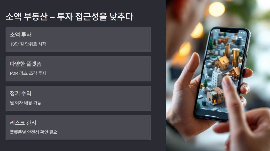 부동산 소액 투자, 핸드폰으로 참여하는 남자의 손