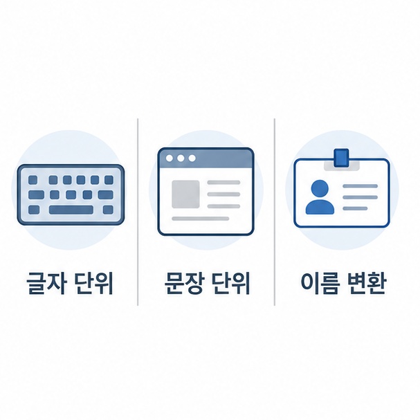 한자 변환 방식 세 가지 비교