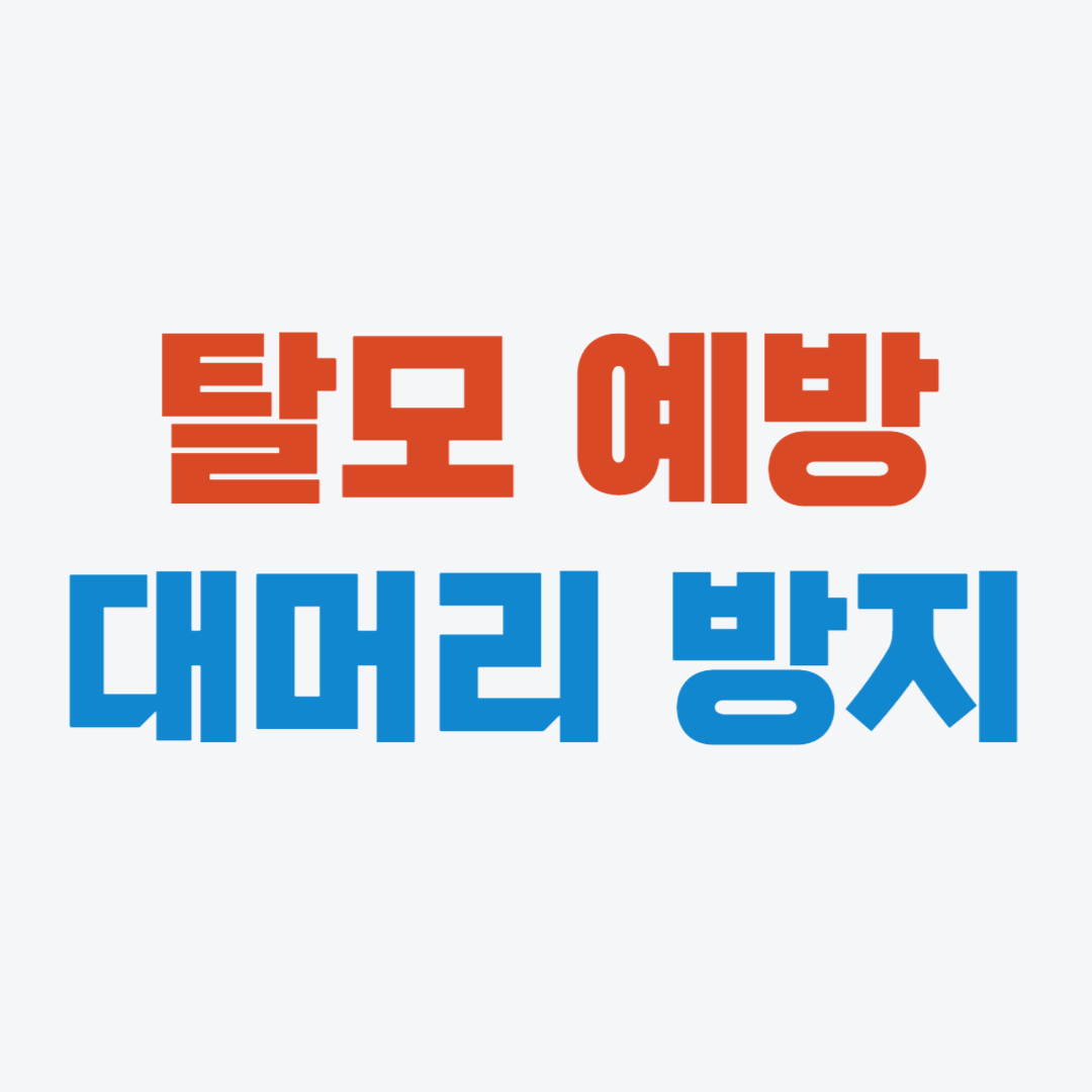 탈모 예방 방법