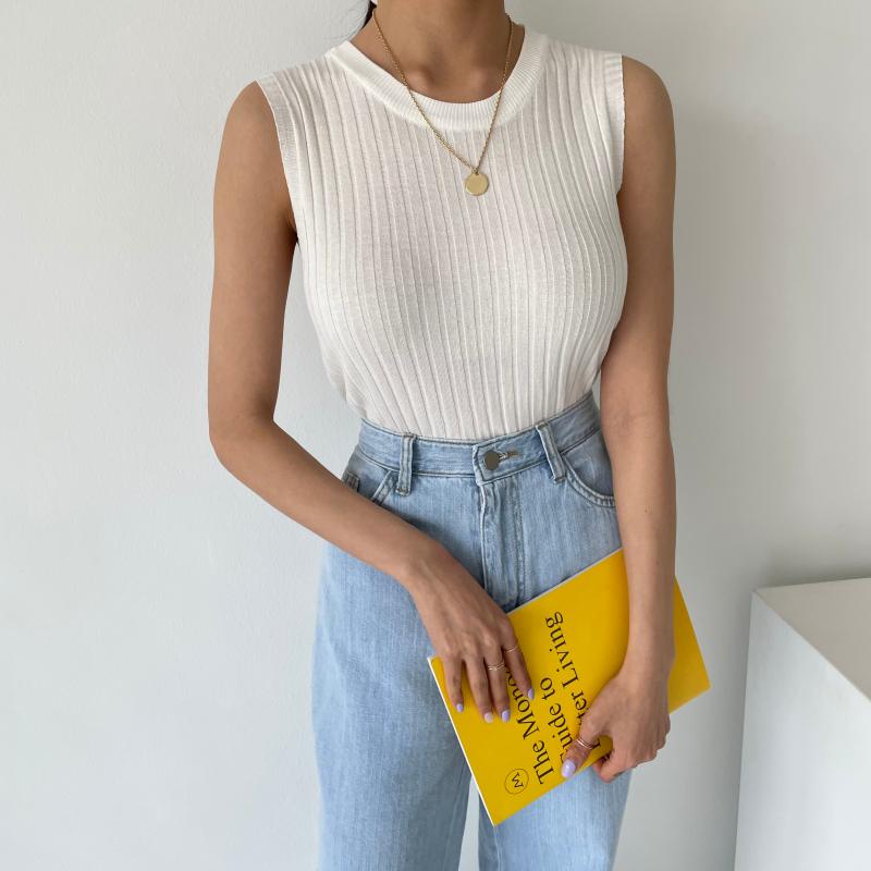 여자나시티 레이어드 나시 민소매 골지 흰색 검정 기본나시