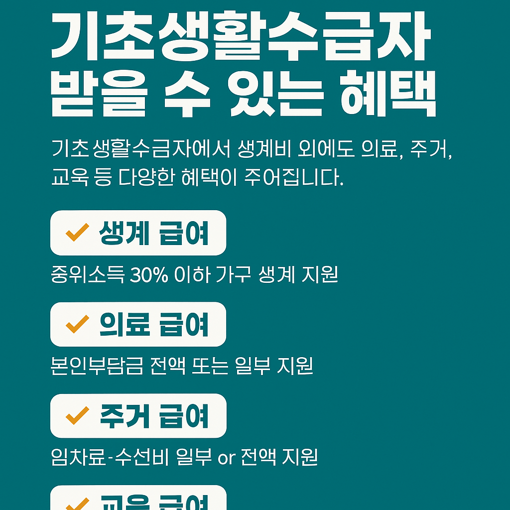 기초생활수급자 받을 수 있는 혜택 총정리