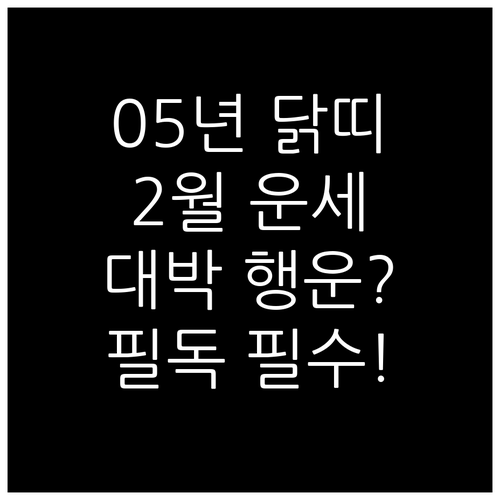 2005년생 닭띠 2월 운세 행운의 ..