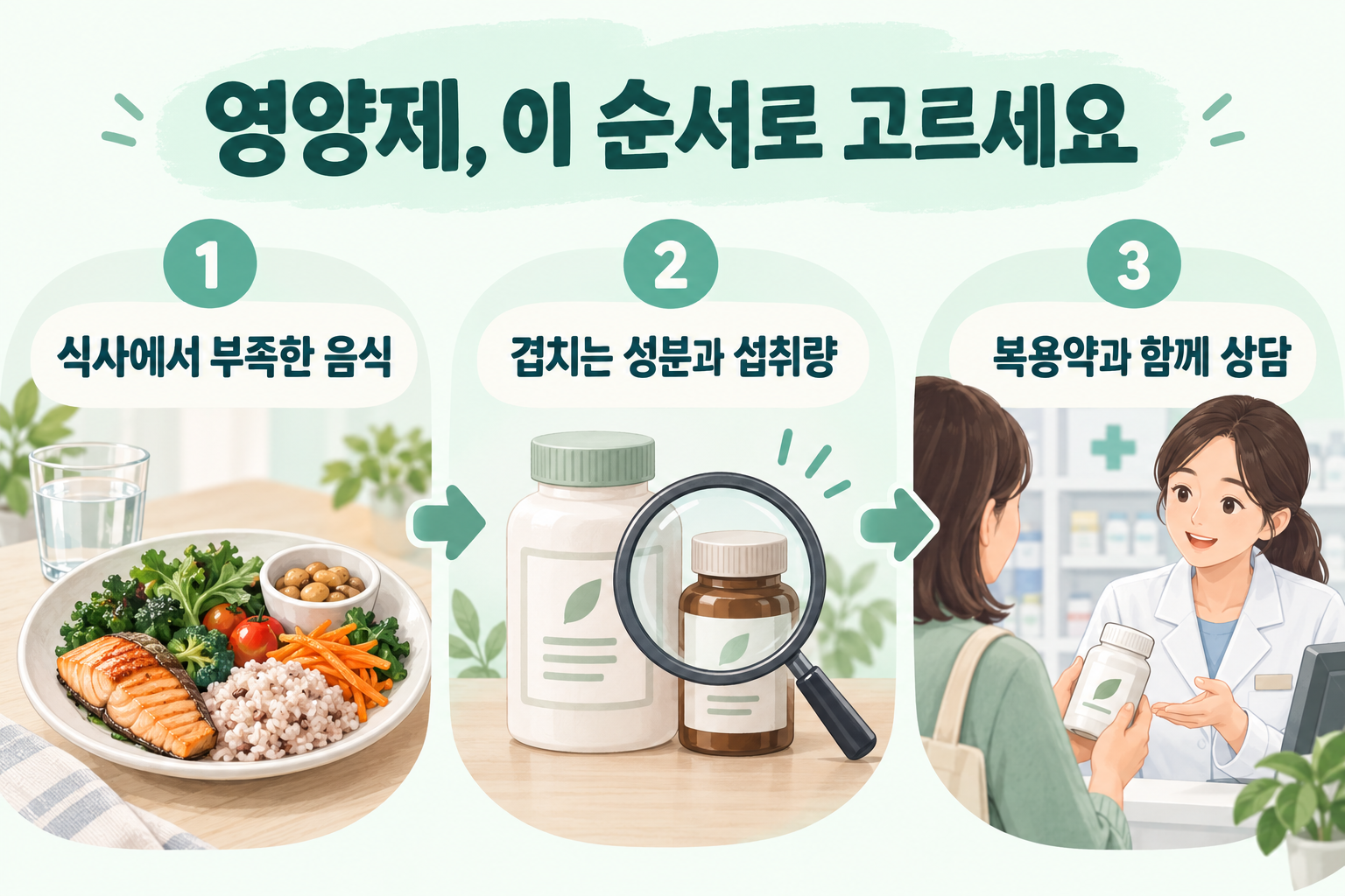 연령별 면역력 영양제 선택 전 식사 성분 중복 복용약 상담 순서