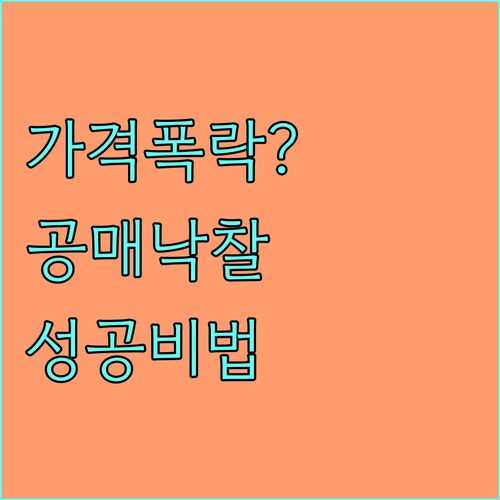 공매 재공고 가격 하락 구조와 성공적..