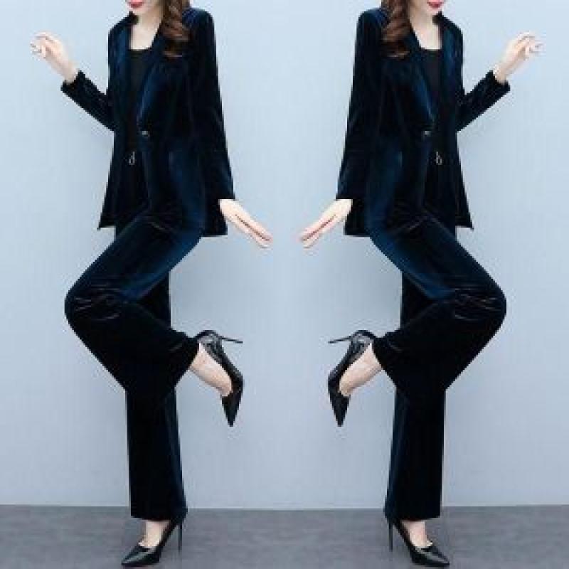 여성 투피스 정장 세트 벨벳 오피스룩 RU18