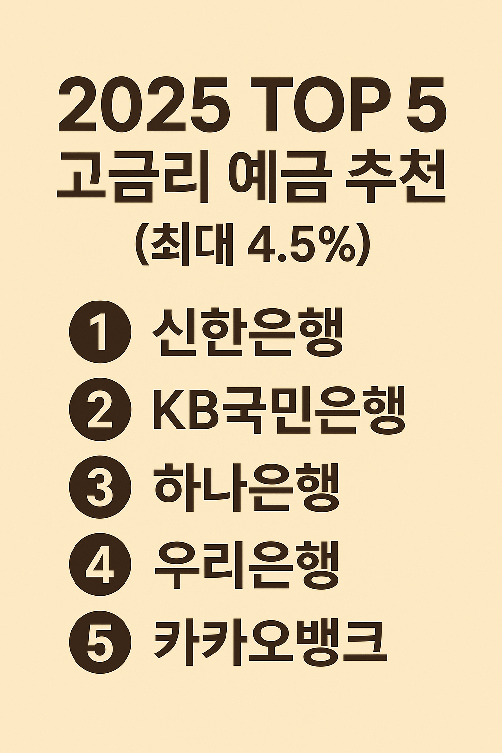 2025 정기예금 금리 (최고 4.5%) 추천