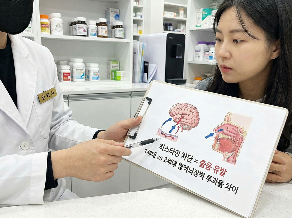 항히스타민 졸음 원리, 히스타민 뇌 작용, 혈액뇌장벽, 비염약 기전, 1세대 2세대 차이.