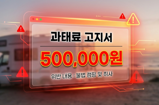 야영, 취사 또는 박영(텐트 설치 등)을 하는 행위가 전면 금지