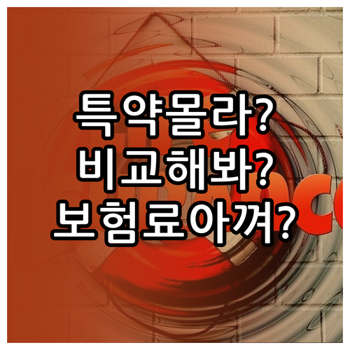 자동차보험료 아끼는 특약 조합과 비교..