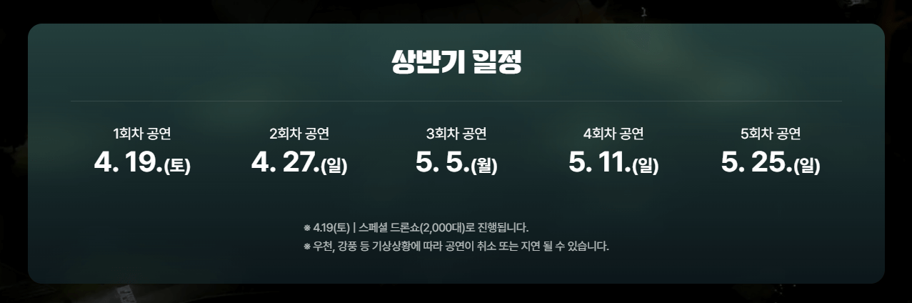 2025 한강 불빛 공연 드론 라이트 쇼