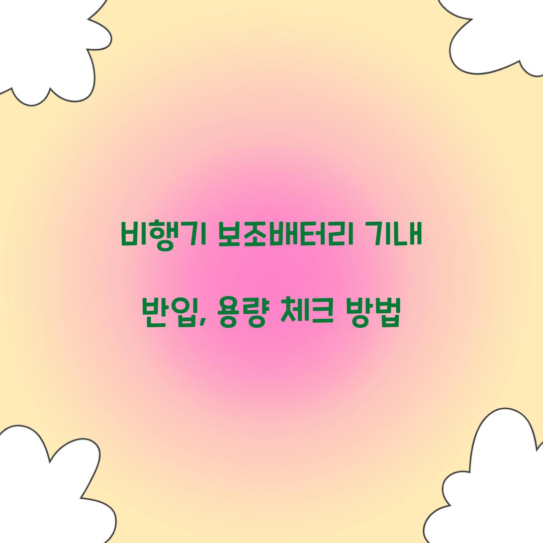 비행기 보조배터리