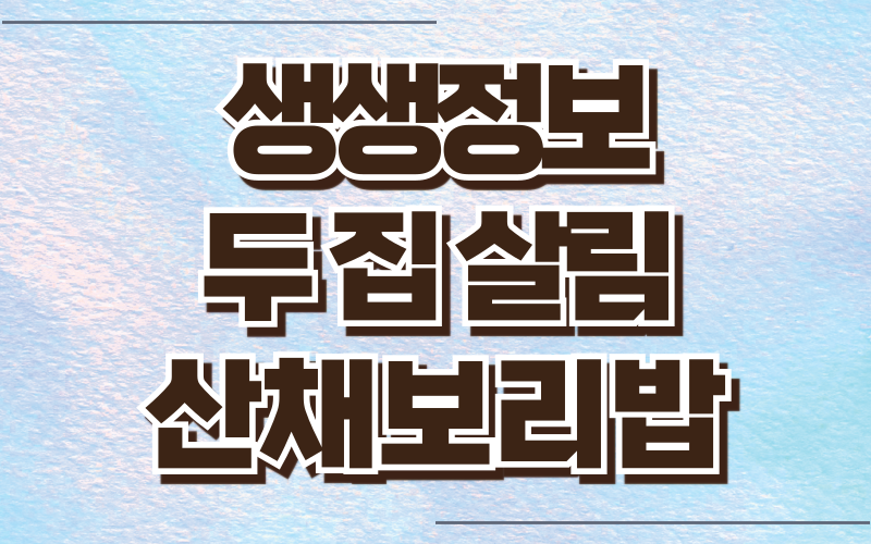 생생정보 두집살림 단양 산채보리밥