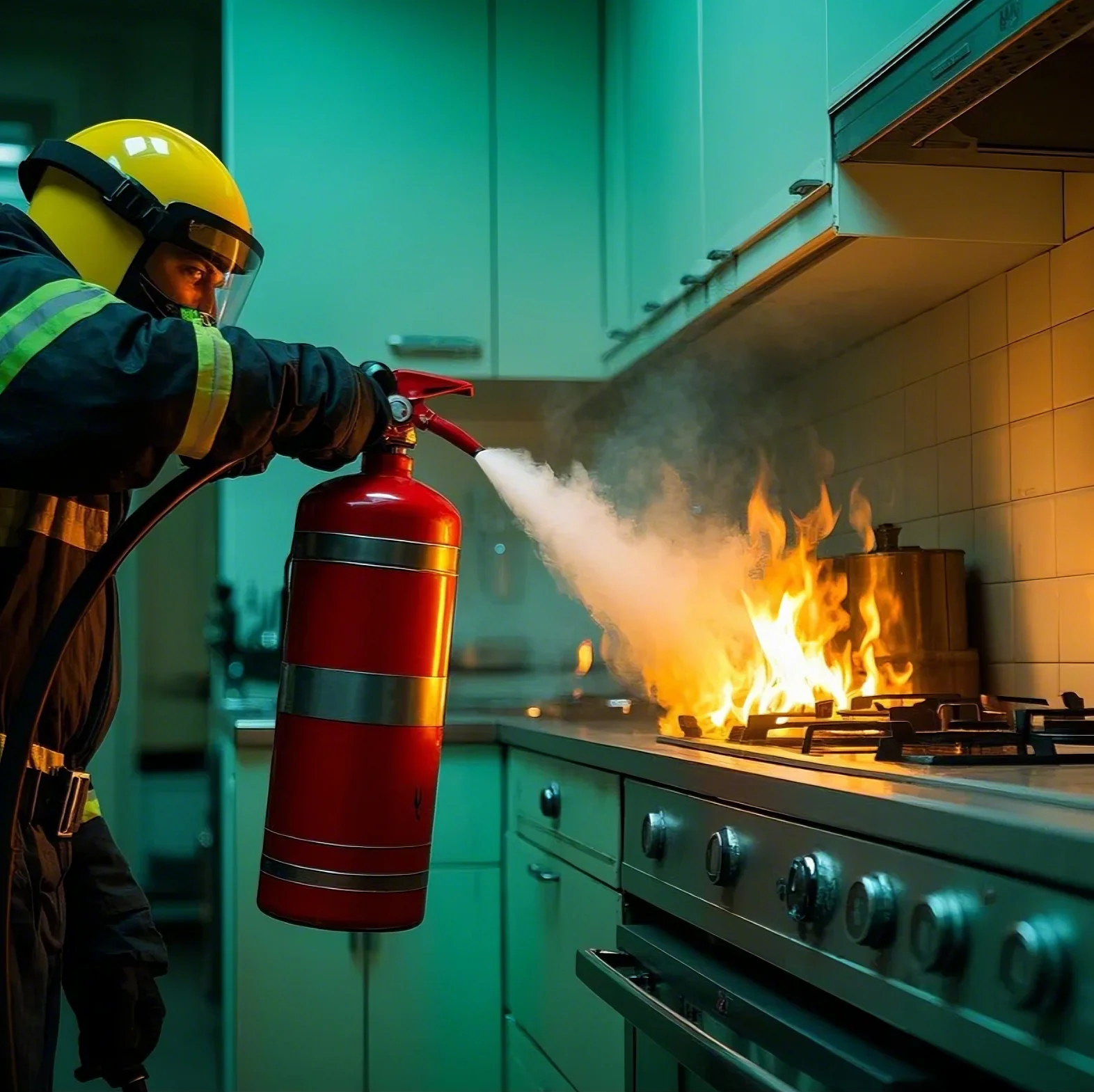 1인가구 화재 발생시 대처방벙 관련 화재 초기 진압 사진