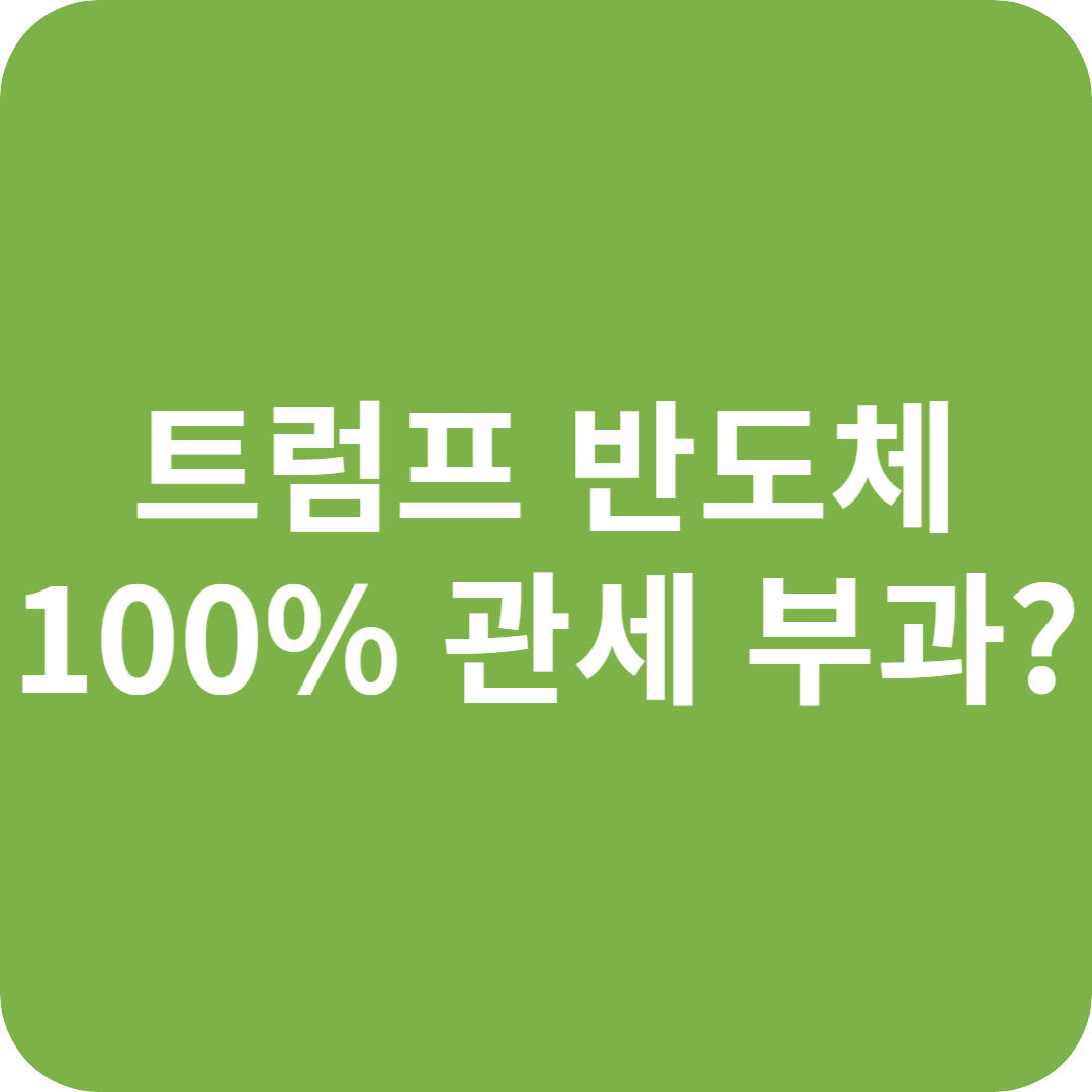 트럼프 대통령, 반도체에 100% 관세 부과