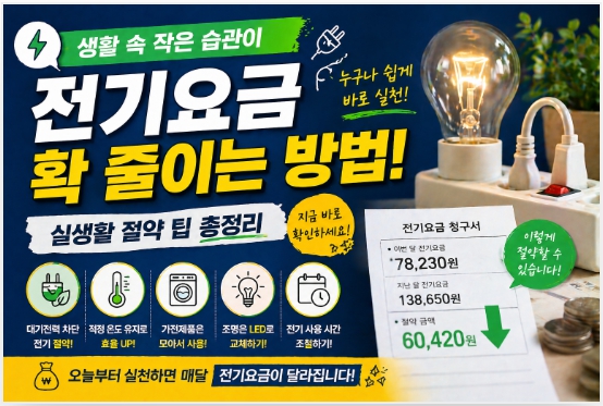 전기요금 절약방법을 설명한 이미지