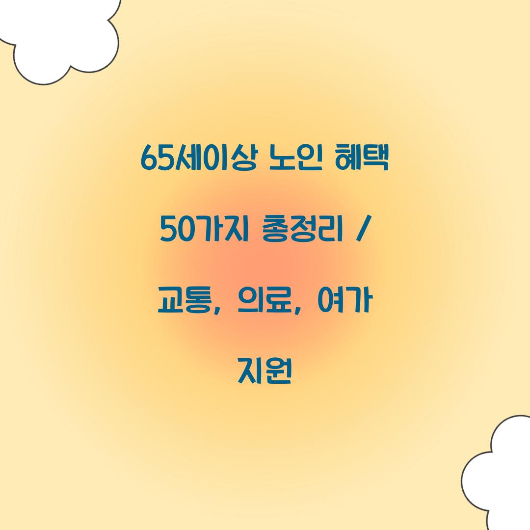 65세이상 노인 혜택