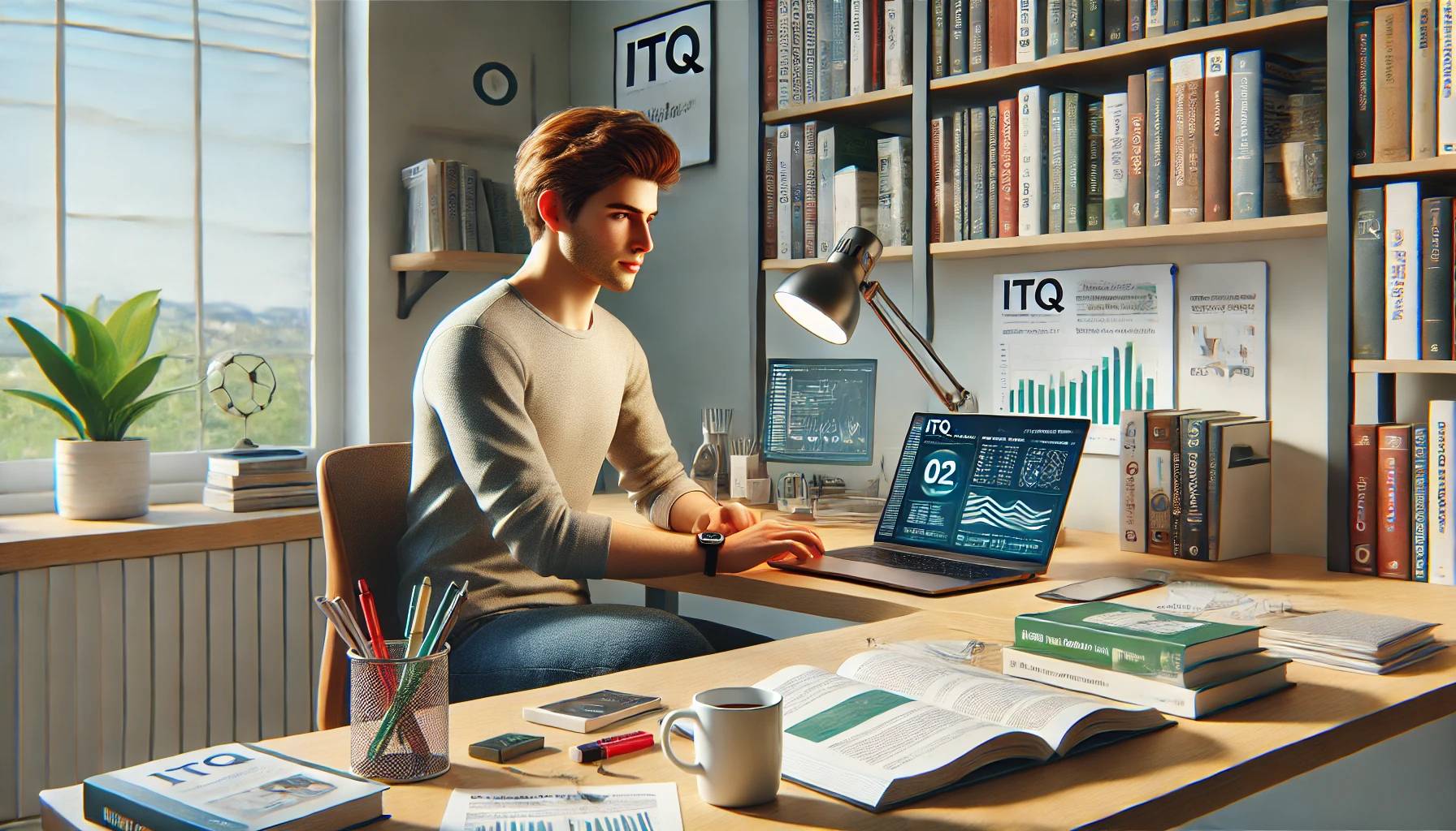 ITQ 자격증 시험일정에 맞춰 공부하는 남성1