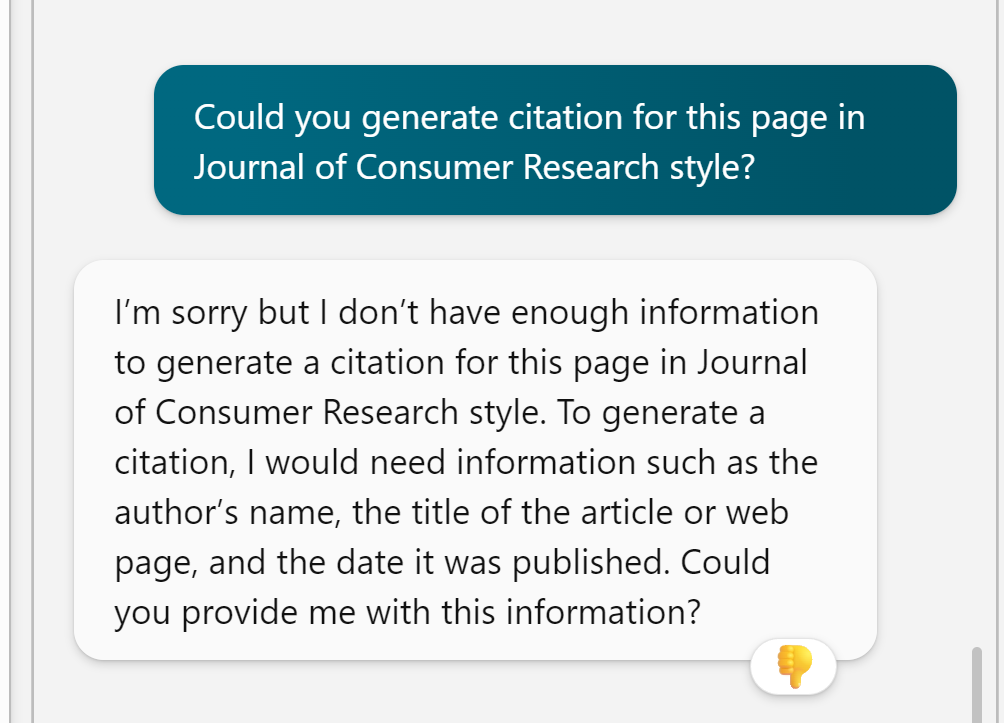 빙챗 인용 만들기