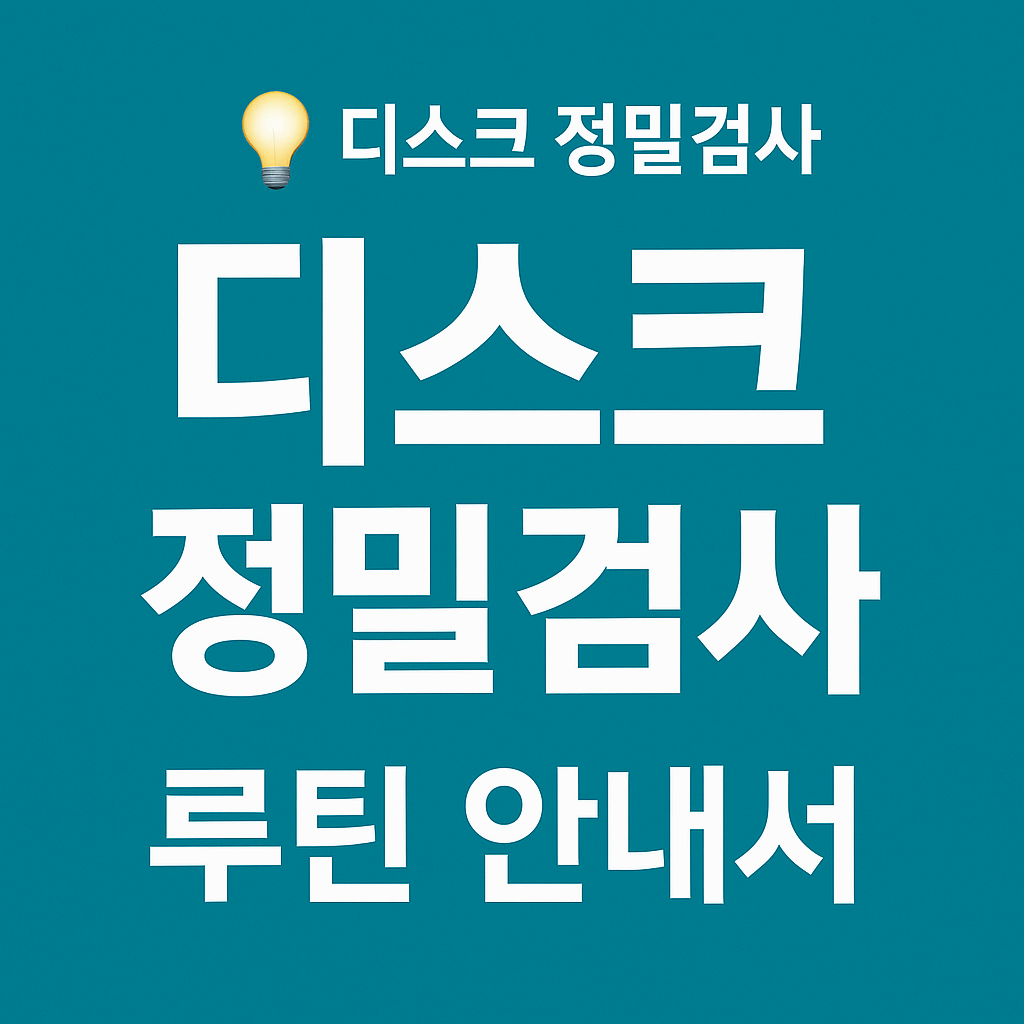 디스크 정밀검사 루틴 안내서