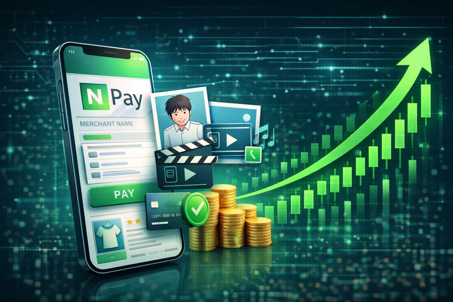 네이버 디지털 콘텐츠와 핀테크 결합 구조