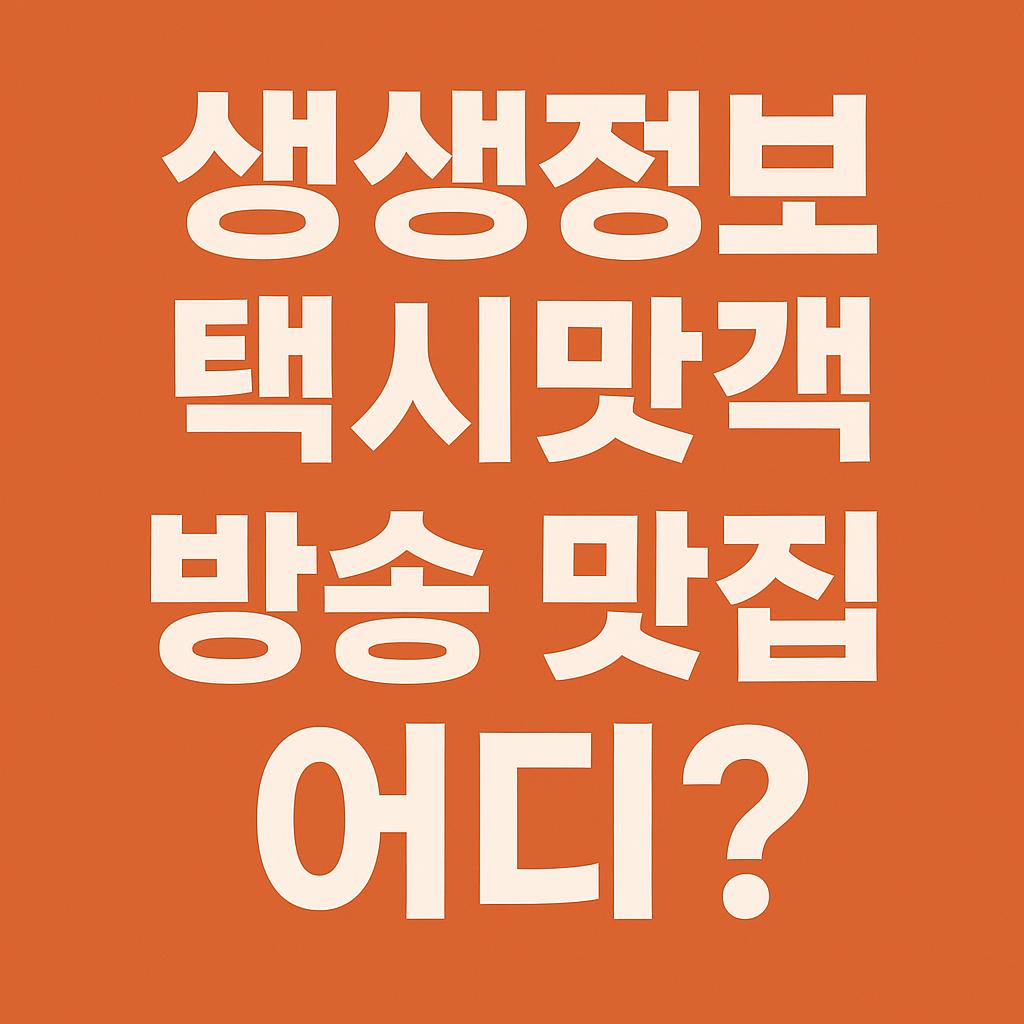 생생정보 택시맛객