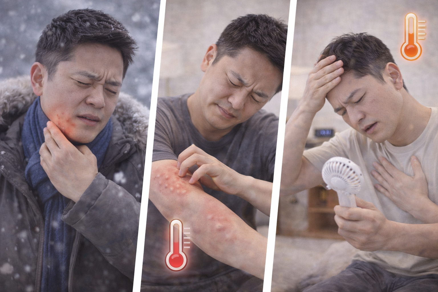 온도변화에 민감한 두드러기 케이스 관련 사진