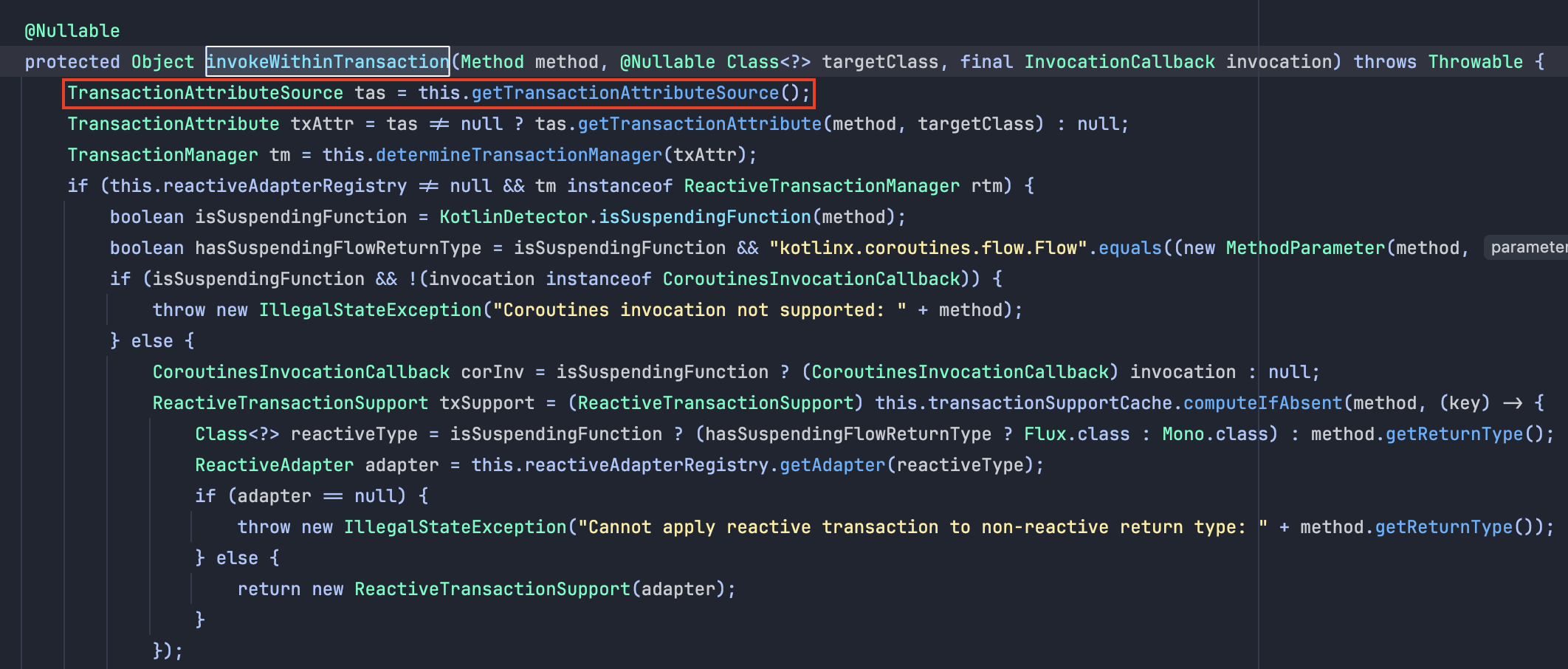 invokeWithTransaction 메서드