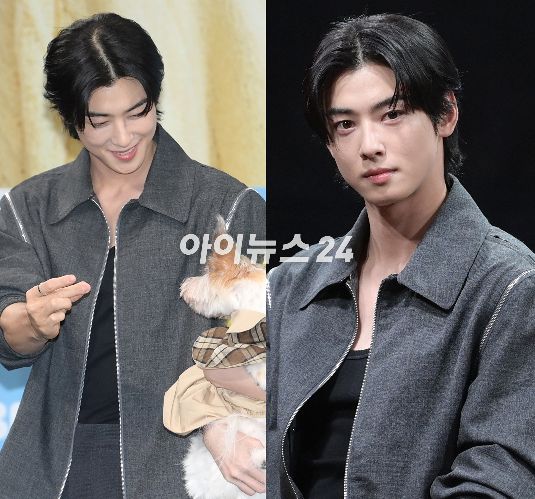 배우 차은우가 11일 오후 서울 마포구 상암동 MBC 사옥에서 열린 MBC 새 수요드라마 '오늘도 사랑스럽개' 제작발표회에 참석하고 있다. [사진=정소희 기자]