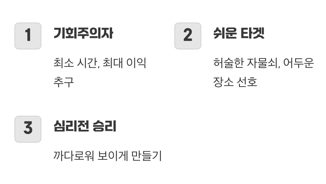 도둑의 눈&amp;#44; 그들은 &lsquo;쉬운 먹잇감&rsquo;을 찾는다