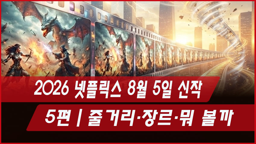 2026 넷플릭스 8월 5일 신작 5편|줄거리·장르·뭐 볼까