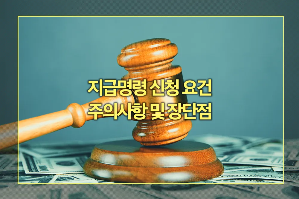 지급명령 신청 요건 주의사항 장단점