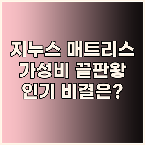 가성비 끝판왕 지누스 매트리스 인기 ..