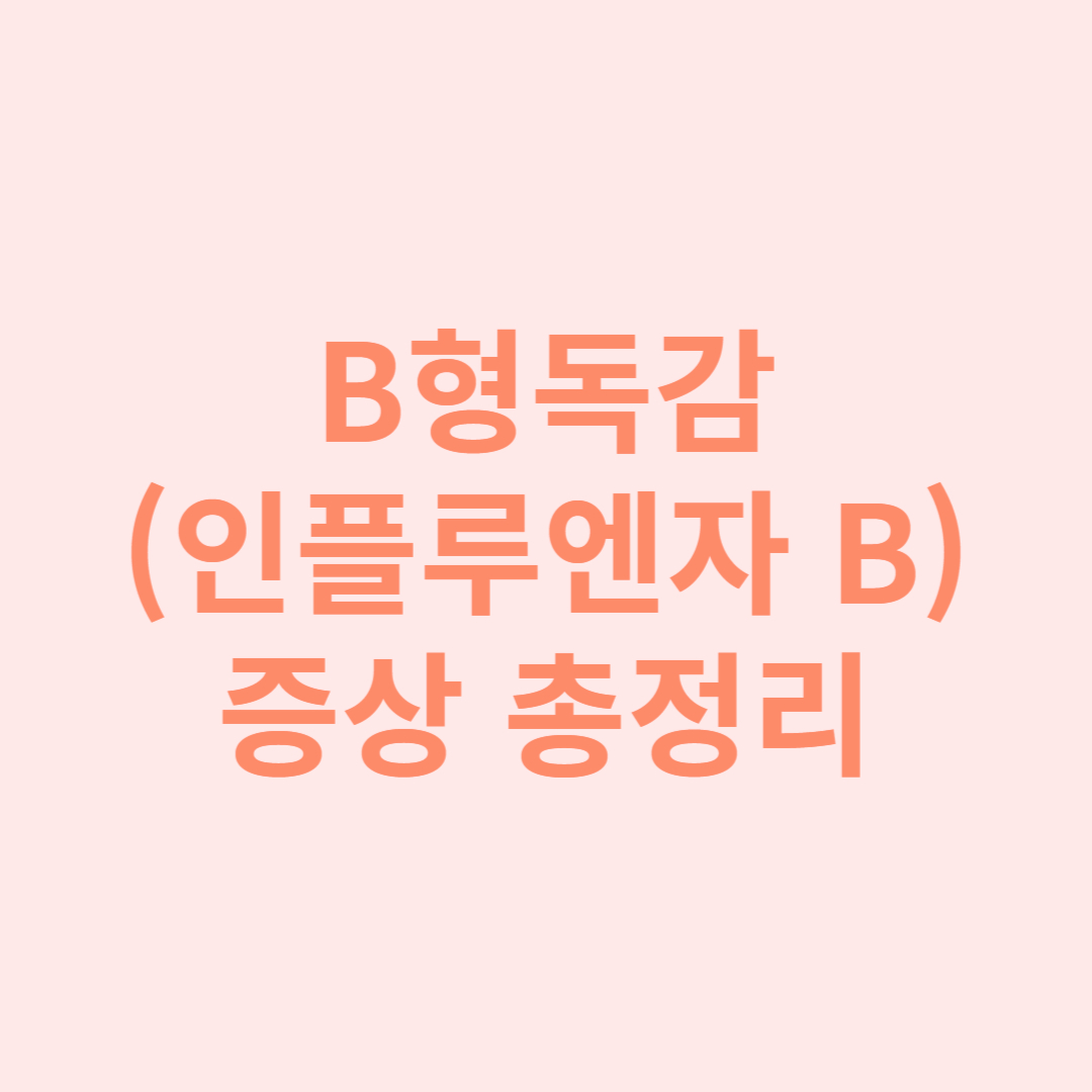 B형독감(인플루엔자 B) 증상 총정리 썸네일
