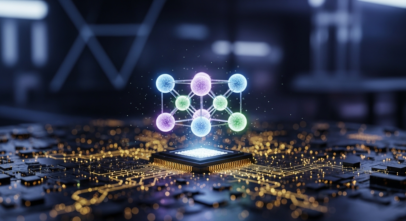 신비로운 양자 컴퓨팅 큐비트와 회로 기판의 이미지