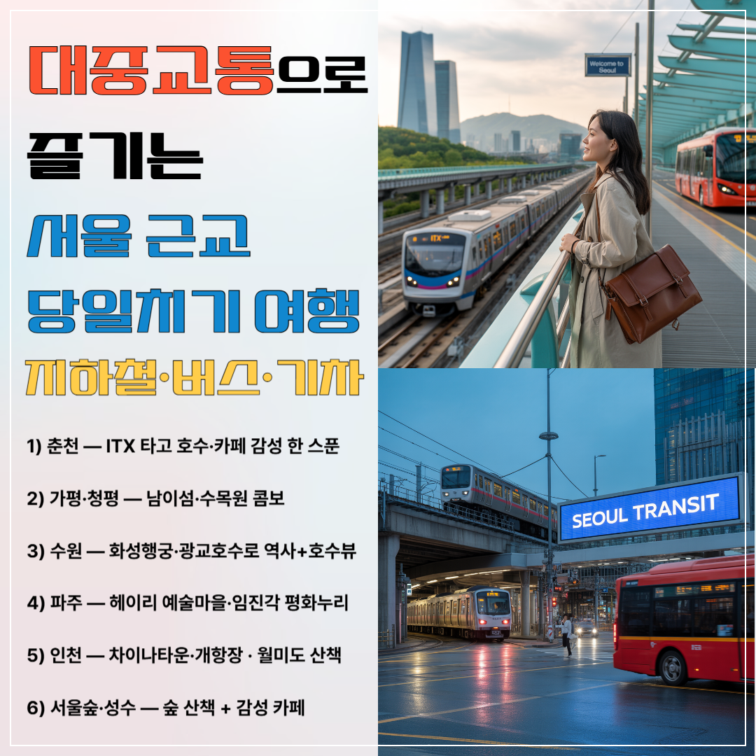 대중교통으로 즐기는 서울 근교 당일치기 여행 추천 베스트 6 이미지