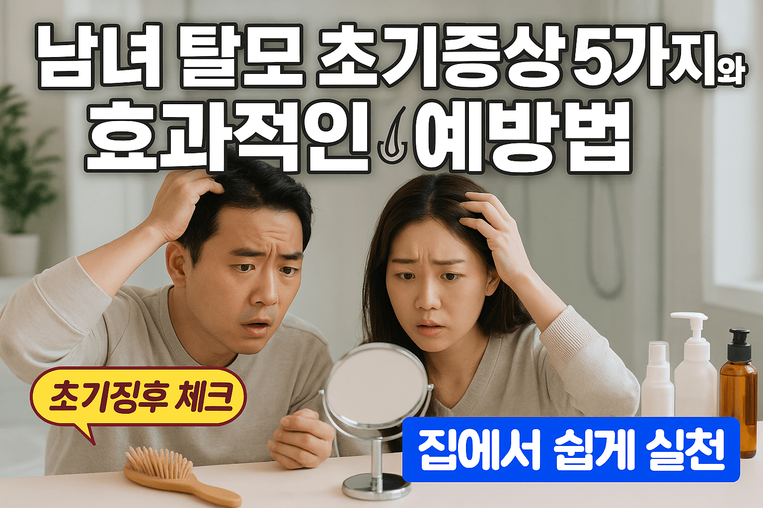 남녀 탈모 초기증상 5가지와 효과적인 예방법