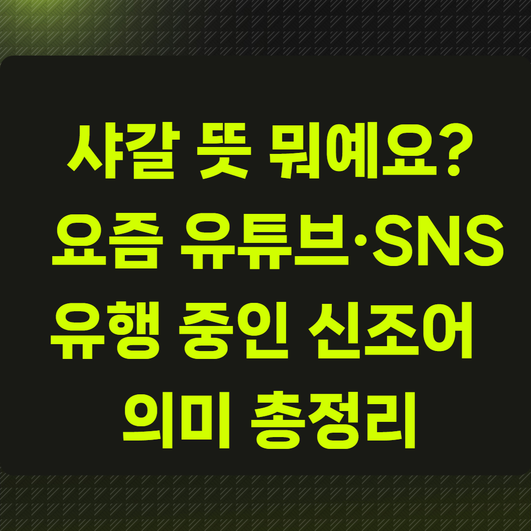 샤갈 뜻 뭐예요? 요즘 유튜브·SNS에서 유행