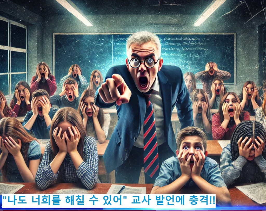 이 이미지는 최근 일어난 교사의 충격적인 발언 관련 이미지입니다,