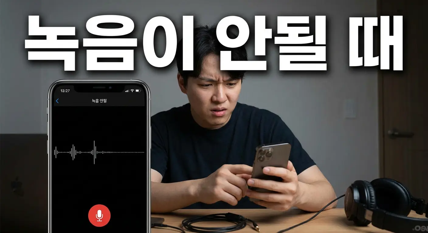 스마트폰에서 소리는 나지만 녹음이 되지 않는 상황