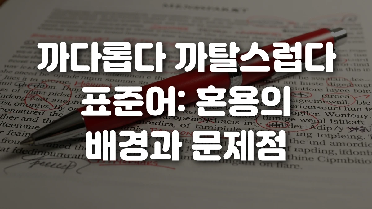 까다롭다 까탈스럽다 표준어 혼용의 배경과 문제점