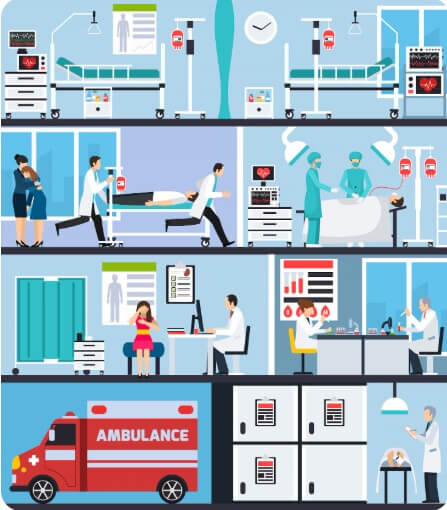 병원에서 일어나는 모습 일들