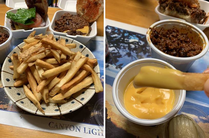 감자 튀김 치즈 소스