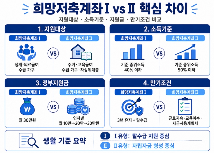 2026 희망저축계좌Ⅰ&middot;Ⅱ 신청방법 총정리