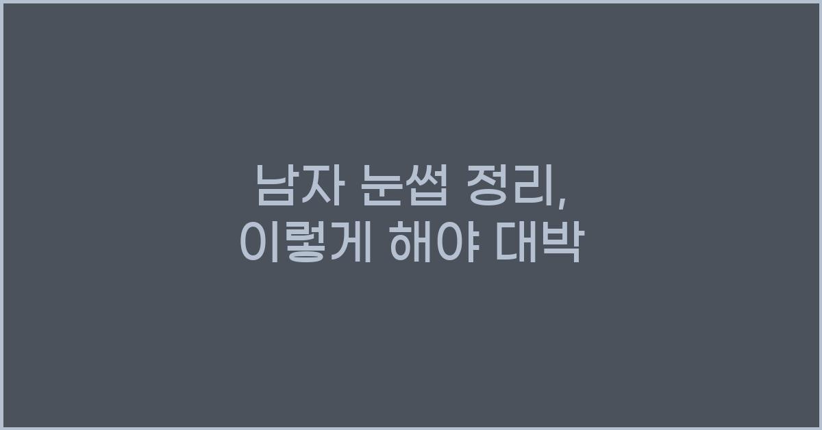 남자 눈썹 정리