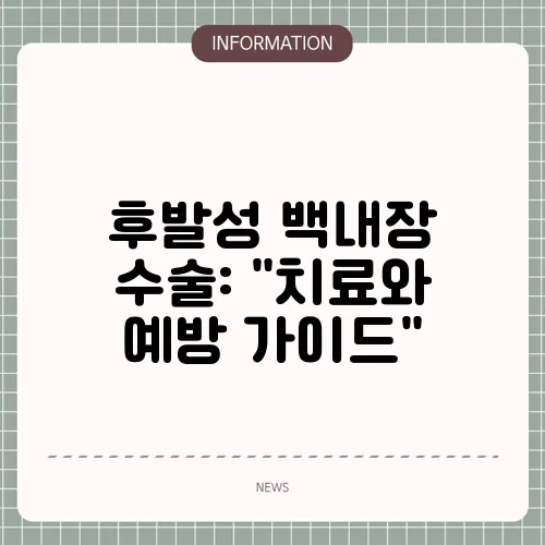 후발성 백내장 수술: 