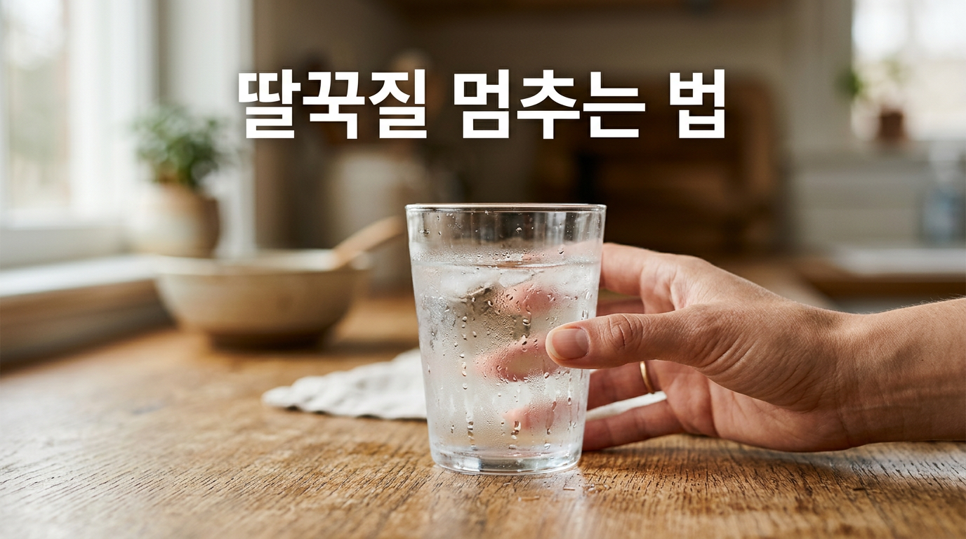 딸꾹질 멈추는 법을 보여주는 찬물 사진