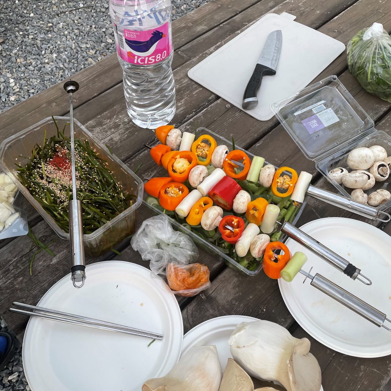 캠핑 요리 준비