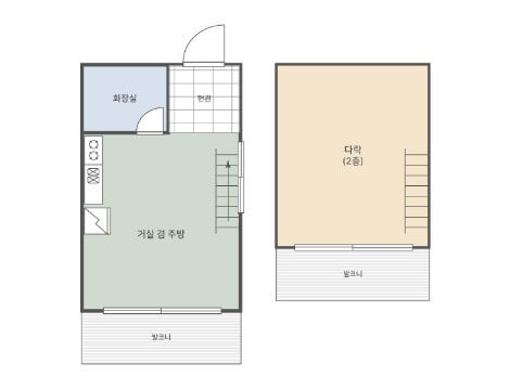 치악산자연휴양림 5인실 배치도